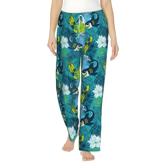 Bixox Women's Shark And Leaves Patterned Pajama Pants Loungewear