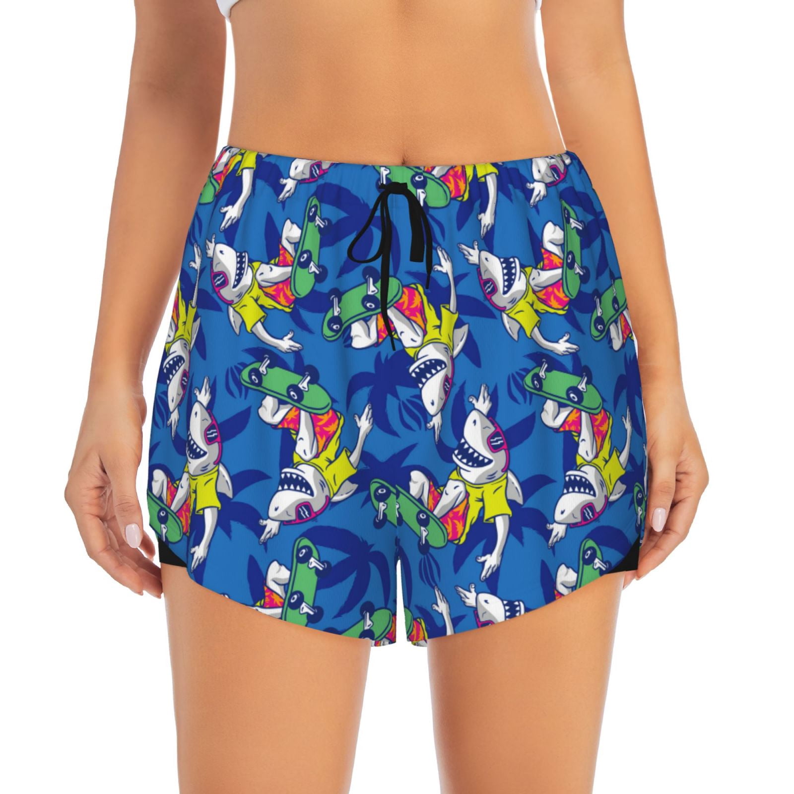 Shark Print Pattern Women's Shorts