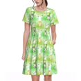 thumbnail image 1 of Bixox Women's Short Sleeve Summer Dress Loose Swing Knee Length Dresses with Pockets-Happy St. Patrick's Day, 1 of 7