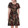 thumbnail image 1 of Bixox Women's Short Sleeve Summer Dress Loose Swing Knee Length Dresses with Pockets-Hearts and French Bulldog, 1 of 7