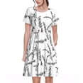thumbnail image 1 of Bixox Women's Short Sleeve Summer Dress Loose Swing Knee Length Dresses with Pockets-Lavender Flowers, 1 of 7