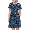 thumbnail image 1 of Bixox Women's Short Sleeve Summer Dress Loose Swing Knee Length Dresses with Pockets-Octopus, 1 of 7