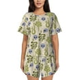 thumbnail image 1 of Bixox Women's Skull Snake Printed Pajama Set 2 Piece Lounge Set Top and Shorts Soft Pajamas, Shorts with Pockets, 1 of 7