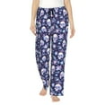 thumbnail image 1 of Bixox Women's Skull flower white blue Patterned Pajama Pants Loungewear, 1 of 5