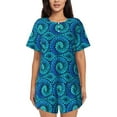 thumbnail image 1 of Bixox Women's Snake Printed Pajama Set 2 Piece Lounge Set Top and Shorts Soft Pajamas, Shorts with Pockets, 1 of 7