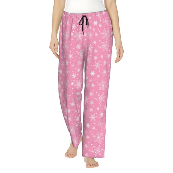 Bixox Women's Snowflake pink backgrounds Patterned Pajama Pants Loungewear