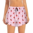 thumbnail image 1 of Bixox Women's Strawberry Floral pattern 2 in 1 Running Shorts - Lightweight Athletic Workout Gym Yoga Shorts Liner with Pockets - Medium, 1 of 7