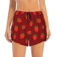 thumbnail image 1 of Bixox Women's Strawberry pattern 2 in 1 Running Shorts - Lightweight Athletic Workout Gym Yoga Shorts Liner with Pockets - Large, 1 of 7