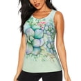 thumbnail image 1 of Bixox Women's Succulent Printed Sleeveless Fitness Workout Running Quick-Dry Tank Top, 1 of 7