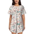 thumbnail image 1 of Bixox Women's Summer Life Printed Pajama Set 2 Piece Lounge Set Top and Shorts Soft Pajamas, Shorts with Pockets, 1 of 7
