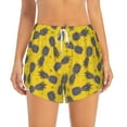 thumbnail image 1 of Bixox Women's Summer Pineapple pattern 2 in 1 Running Shorts - Lightweight Athletic Workout Gym Yoga Shorts Liner with Pockets - Small, 1 of 7
