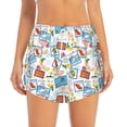 thumbnail image 1 of Bixox Women's Summer Stamp pattern 2 in 1 Running Shorts - Lightweight Athletic Workout Gym Yoga Shorts Liner with Pockets - Medium, 1 of 7