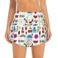thumbnail image 1 of Bixox Women's Summer pattern 2 in 1 Running Shorts - Lightweight Athletic Workout Gym Yoga Shorts Liner with Pockets - Large, 1 of 7