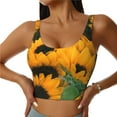 thumbnail image 1 of Bixox Women's Sunflowers 7 Pattern Fitness Navel Tank Top U-Back Yoga Tank Top Sweatshirt Sports Bra, 1 of 7