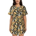 thumbnail image 1 of Bixox Women's Sunflowers Bee Printed Pajama Set 2 Piece Lounge Set Top and Shorts Soft Pajamas, Shorts with Pockets, 1 of 7