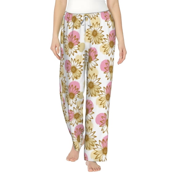 Bixox Women's Sunflowers Patterned Pajama Pants Loungewear