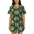 thumbnail image 1 of Bixox Women's Sunflowers Printed Pajama Set 2 Piece Lounge Set Top and Shorts Soft Pajamas, Shorts with Pockets, 1 of 7