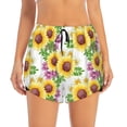 thumbnail image 1 of Bixox Women's Sunflowers pattern 2 in 1 Running Shorts - Lightweight Athletic Workout Gym Yoga Shorts Liner with Pockets - Small, 1 of 5