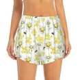 thumbnail image 1 of Bixox Women's Sweet Honey pattern 2 in 1 Running Shorts - Lightweight Athletic Workout Gym Yoga Shorts Liner with Pockets - Medium, 1 of 7