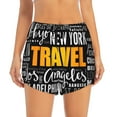 thumbnail image 1 of Bixox Women's Travel pattern 2 in 1 Running Shorts - Lightweight Athletic Workout Gym Yoga Shorts Liner with Pockets - X-Large, 1 of 7