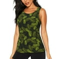 thumbnail image 1 of Bixox Women's Tropical Palm Leaves Fern Leaf Printed Sleeveless Fitness Workout Running Quick-Dry Tank Top, 1 of 7