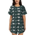 thumbnail image 1 of Bixox Women's Turtle Chrysanthemum Printed Pajama Set 2 Piece Lounge Set Top and Shorts Soft Pajamas, Shorts with Pockets, 1 of 7