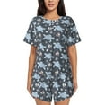 thumbnail image 1 of Bixox Women's Turtle Printed Pajama Set 2 Piece Lounge Set Top and Shorts Soft Pajamas, Shorts with Pockets, 1 of 7