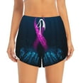 thumbnail image 1 of Bixox Women's Two Human Hands are Holds Ribbon Awareness pattern 2 in 1 Running Shorts - Lightweight Athletic Workout Gym Yoga Shorts Liner with Pockets - Large, 1 of 7