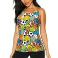 thumbnail image 1 of Bixox Women's Various Balls Printed Sleeveless Fitness Workout Running Quick-Dry Tank Top, 1 of 7