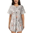 thumbnail image 1 of Bixox Women's Various Rabbits Printed Pajama Set 2 Piece Lounge Set Top and Shorts Soft Pajamas, Shorts with Pockets, 1 of 7