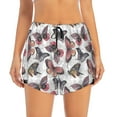 Bixox Women's Vintage Butterflies pattern 2 in 1 Running Shorts