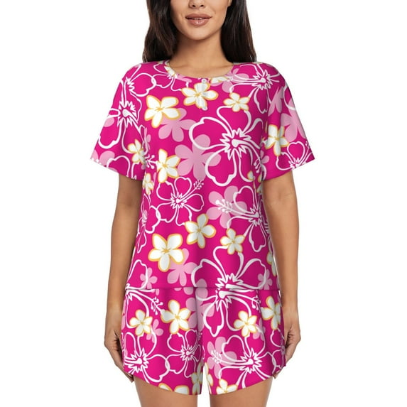 Bixox Women's Vintage Flowers Printed Pajama Set 2 Piece Lounge Set Top and Shorts Soft Pajamas, Shorts with Pockets