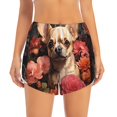 thumbnail image 1 of Bixox Women's Vintage Red Flower Chihuahua pattern 2 in 1 Running Shorts - Lightweight Athletic Workout Gym Yoga Shorts Liner with Pockets - XX-Large, 1 of 5