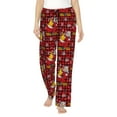 thumbnail image 1 of Bixox Women's Vintage Santa Skiing Red Plaid Patterned Pajama Pants Loungewear, 1 of 5