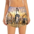thumbnail image 1 of Bixox Women's Vintage Wildlife Protection pattern 2 in 1 Running Shorts - Lightweight Athletic Workout Gym Yoga Shorts Liner with Pockets - Large, 1 of 7