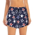 thumbnail image 1 of Bixox Women's Watercolor Stars pattern 2 in 1 Running Shorts - Lightweight Athletic Workout Gym Yoga Shorts Liner with Pockets - X-Large, 1 of 5