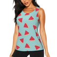 thumbnail image 1 of Bixox Women's Watermelon Printed Sleeveless Fitness Workout Running Quick-Dry Tank Top, 1 of 7