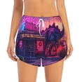 thumbnail image 1 of Bixox Women's Western Style Dinosaur pattern 2 in 1 Running Shorts - Lightweight Athletic Workout Gym Yoga Shorts Liner with Pockets - Large, 1 of 5