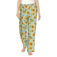thumbnail image 1 of Bixox Women's White Polka Dot Sunflower A Patterned Pajama Pants Loungewear, 1 of 5
