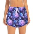 thumbnail image 1 of Bixox Women's White Skull Flower pattern 2 in 1 Running Shorts - Lightweight Athletic Workout Gym Yoga Shorts Liner with Pockets - Medium, 1 of 1