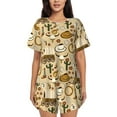 thumbnail image 1 of Bixox Women's Wild West Cowboy Printed Pajama Set 2 Piece Lounge Set Top and Shorts Soft Pajamas, Shorts with Pockets, 1 of 7
