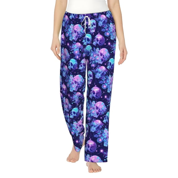 Bixox Women's crystal Skull flower star Patterned Pajama Pants Loungewear
