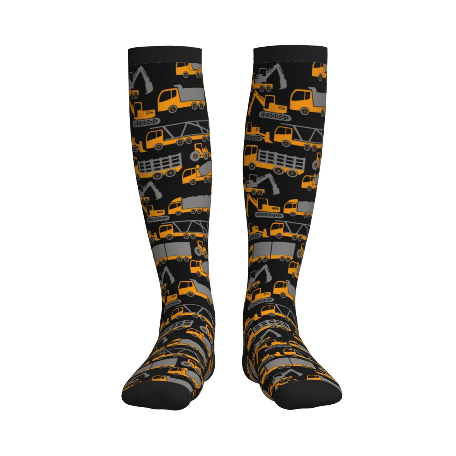 Compaction Socks Bixox Yellow Excavator Print Compression Socks,Compression Socks Women ...
