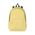 thumbnail image 1 of Bixox Yellow Gingham Printing Canvas Backpack Lightweight Casual Travel Backpack School Backpack Fits 15.6 Inch Notebook, 1 of 5