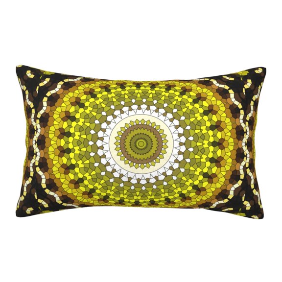 Bixox Yellow Mandala Printed Pillow Protector,Super Soft Ideal for Home,Guests,Rentals - 16"x24"