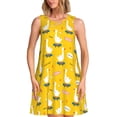 thumbnail image 1 of Bixox cartoon goose Print Women's Sleeveless A-Line Dress with Pockets, Casual Knee-Length Tank Dress for Summer-Large, 1 of 7