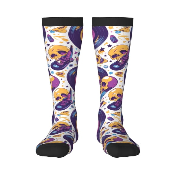 Bixox record rock Skull star Patterned Men's and Women's Knee Socks High Socks Outdoor Sports Socks