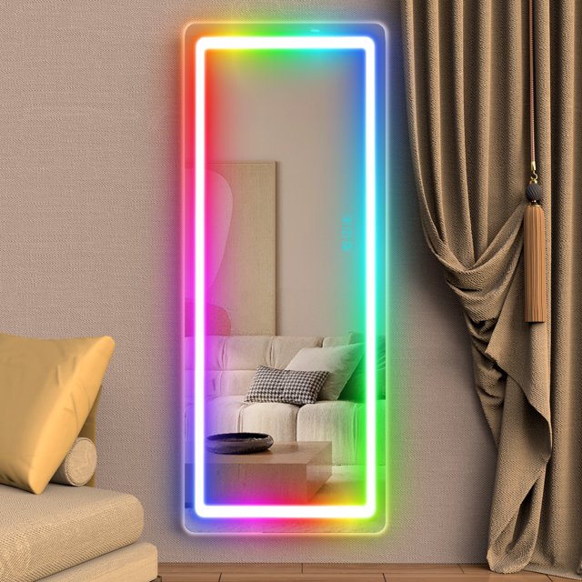 Biyatuos RGB Rectangle Mirror, Over the Door Mirror, Full Length Mirror