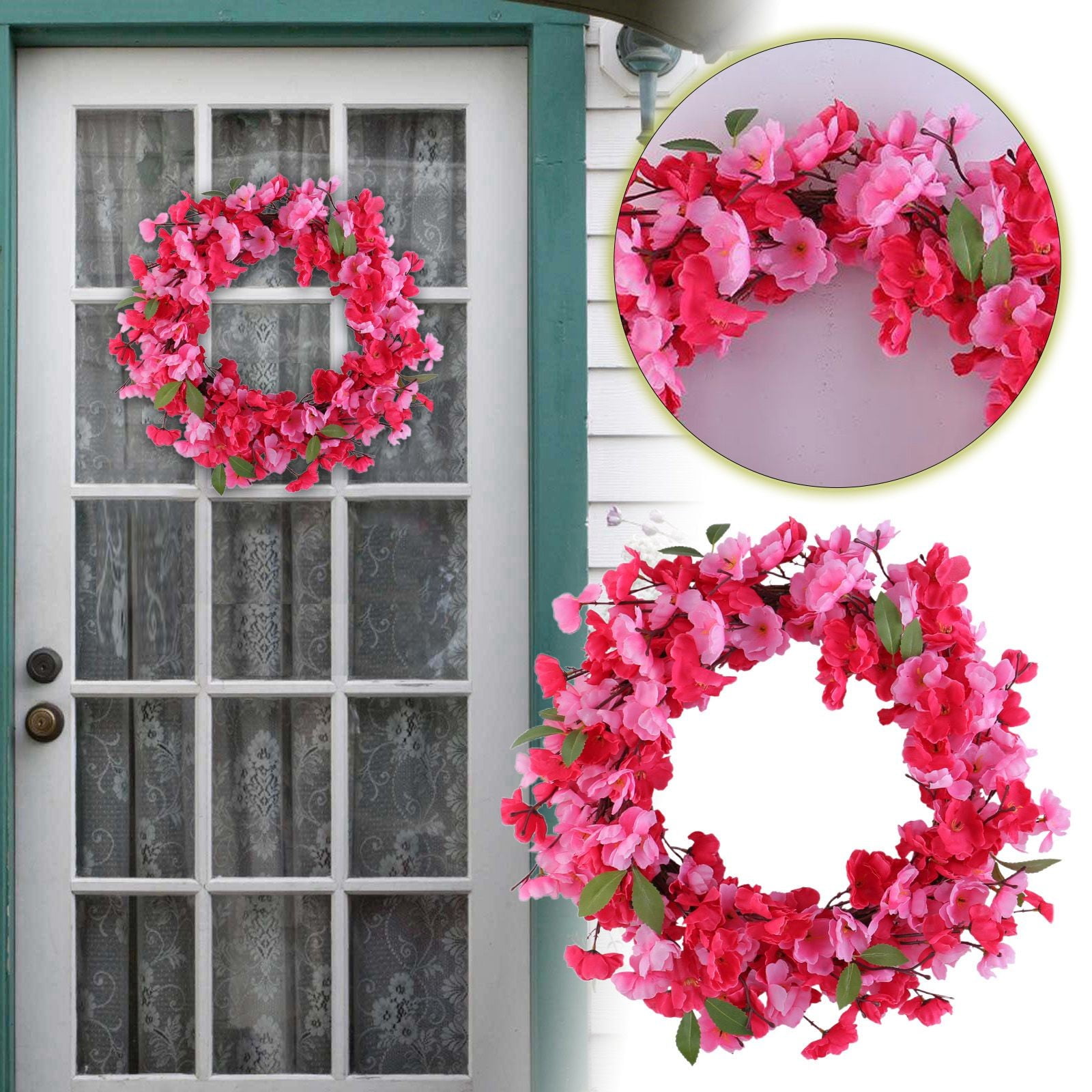 Biyua Home Decor Elegant Flower Wreath for Home Seasonal Door Wall