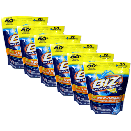 Biz Liquid Boosters Stain and Odor Eliminator, 20 Loads Pack of 6